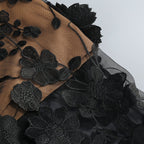 Strapless Floral Lace Sheer Maxi Dress H6658