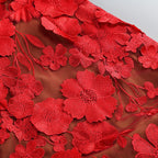 Strapless Floral Lace Sheer Maxi Dress H6658