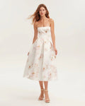 Strapless Floral Midi Dress H6410