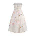 Strapless Floral Midi Dress H6410