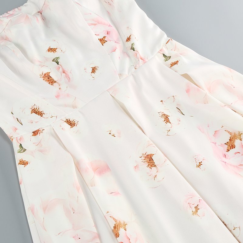 Strapless Floral Midi Dress H6410