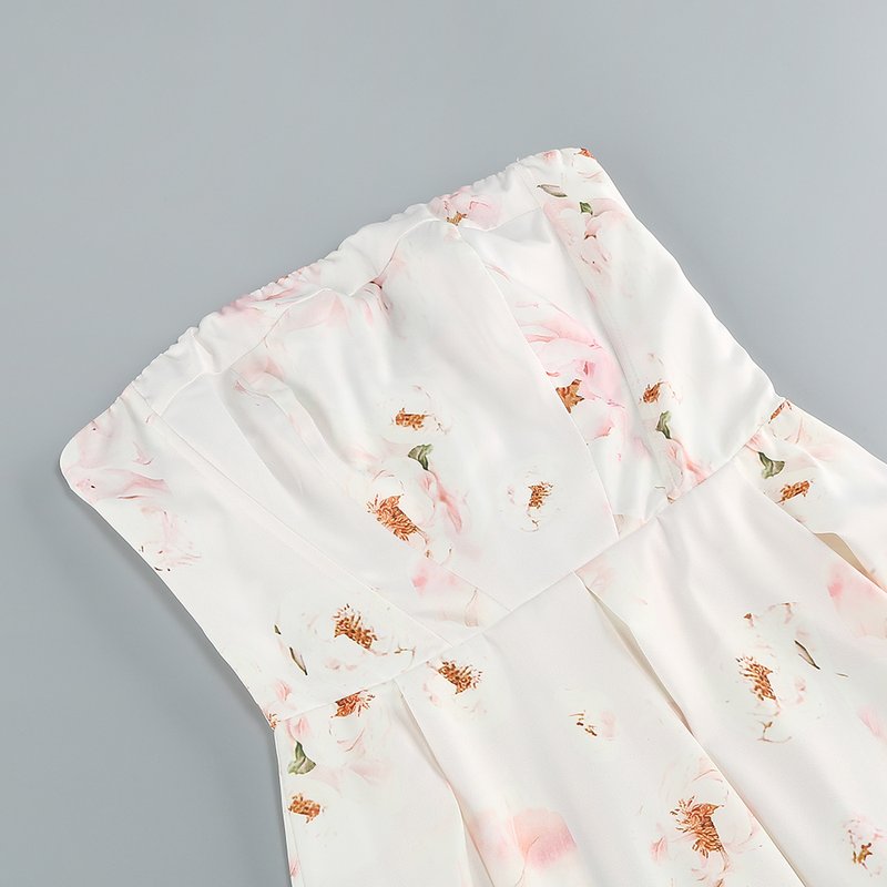 Strapless Floral Midi Dress H6410