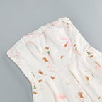 Strapless Floral Midi Dress H6410