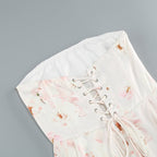 Strapless Floral Midi Dress H6410