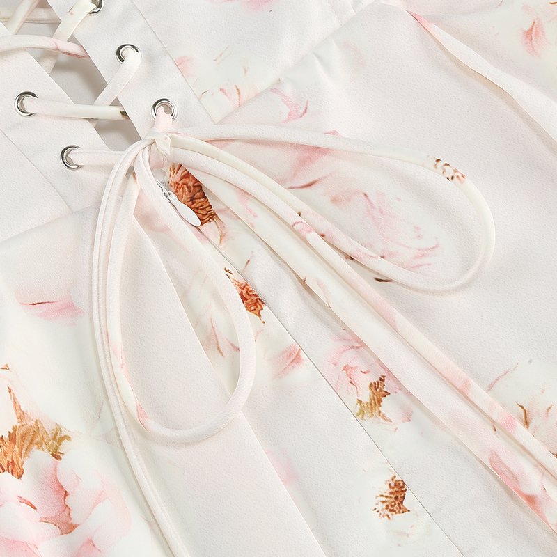 Strapless Floral Midi Dress H6410