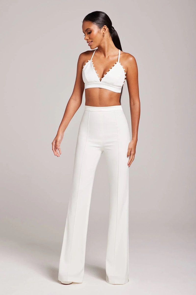 Strapless Floral Peplum Tuxedo Pant Set H7030
