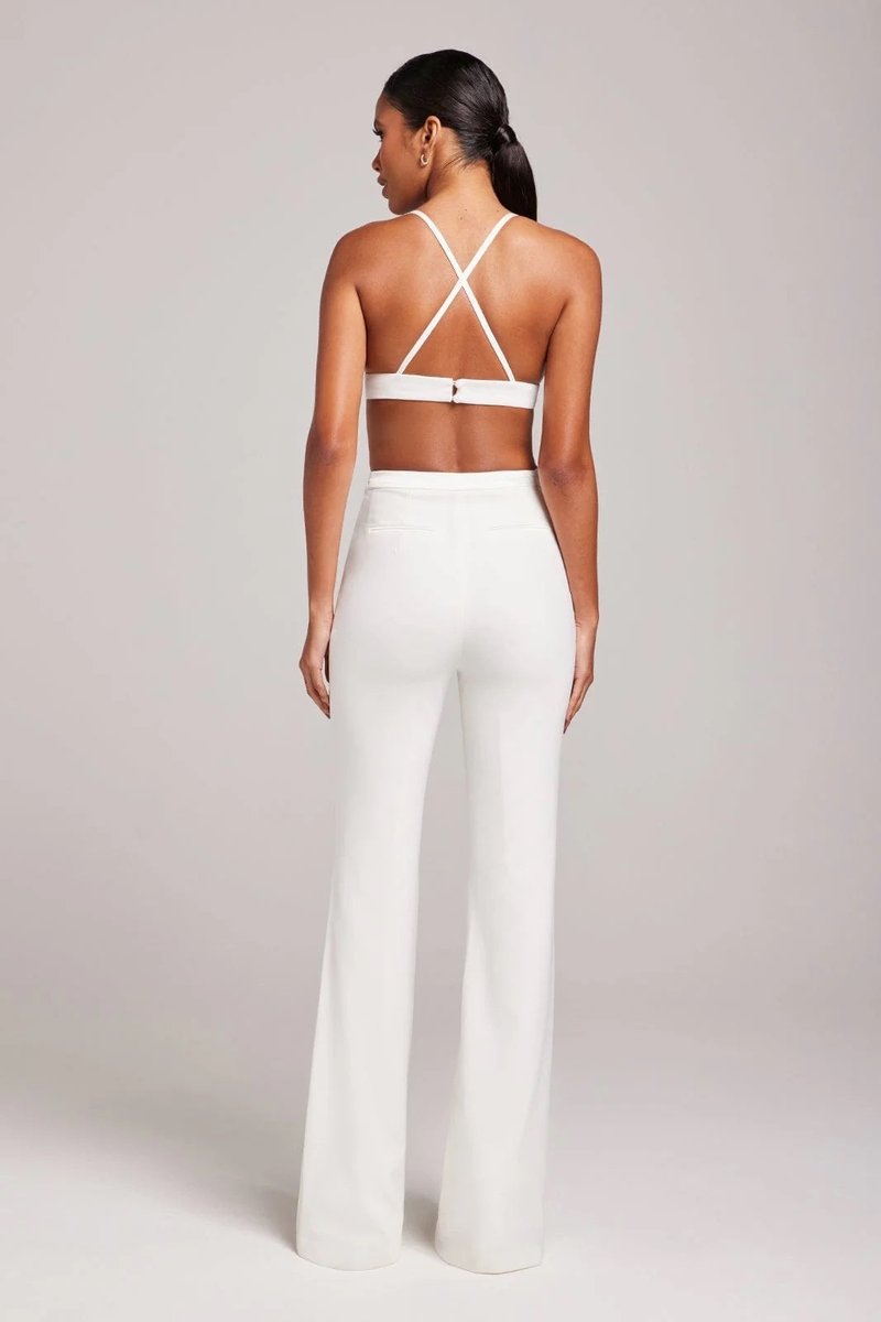 Strapless Floral Peplum Tuxedo Pant Set H7030