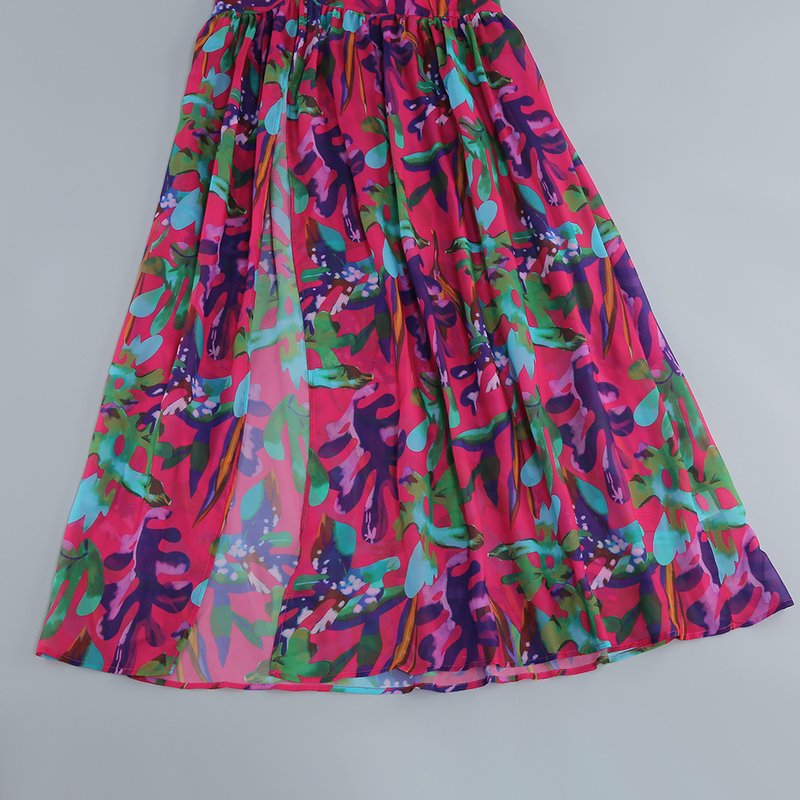 Strapless Floral Print Maxi Dress H6260