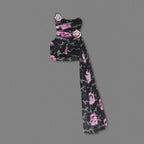 Strapless Floral Ruched Mini Dress H6313