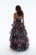 Strapless Floral Tiered Maxi Dress H6895
