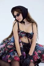 Strapless Floral Tiered Maxi Dress H6895