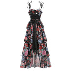 Strapless Floral Tiered Maxi Dress H6895