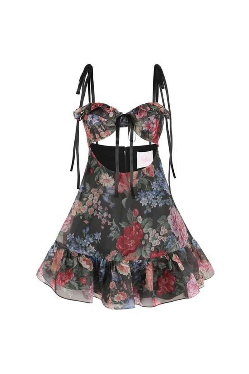 Strapless Floral Tiered Maxi Dress H6895