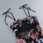 Strapless Floral Tiered Maxi Dress H6895