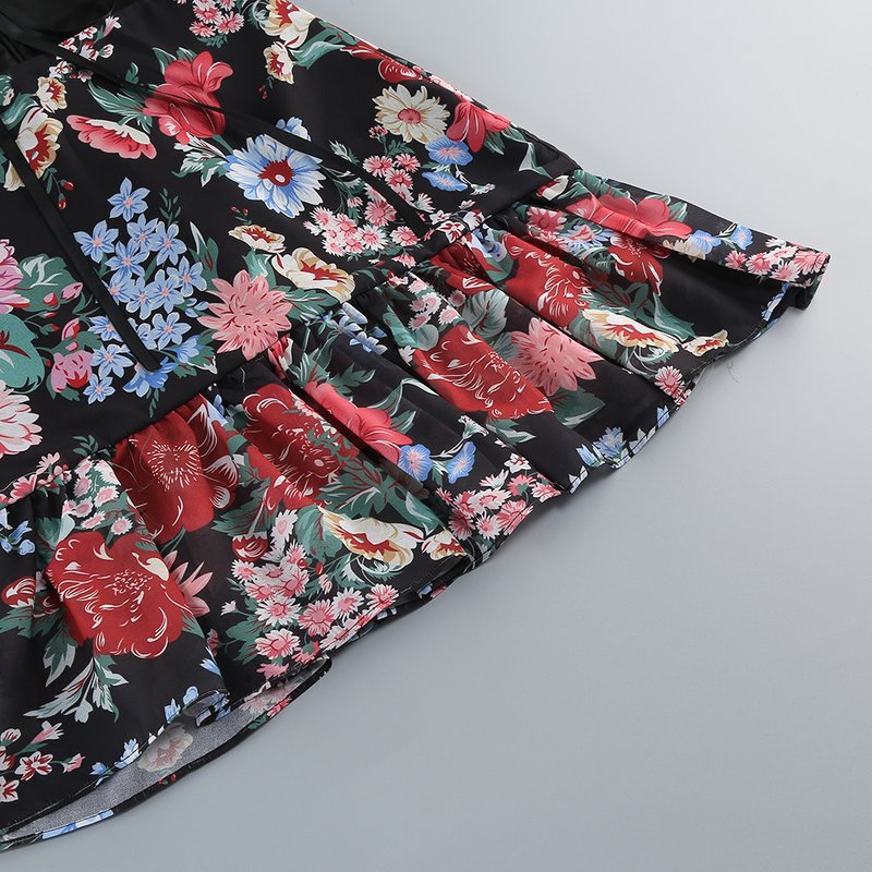 Strapless Floral Tiered Maxi Dress H6895