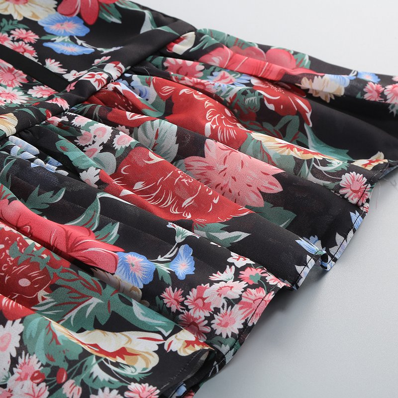 Strapless Floral Tiered Maxi Dress H6895