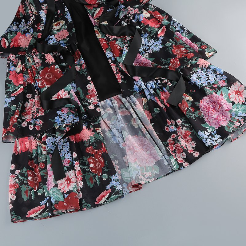 Strapless Floral Tiered Maxi Dress H6895