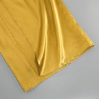 Strapless Gold Satin Maxi Dress H6341