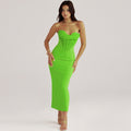 Strapless Green Bandage Midi Dress H6022