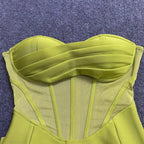 Strapless Green Bandage Midi Dress H6022