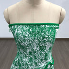 Strapless Green Ruffle Bandage Dress H6273