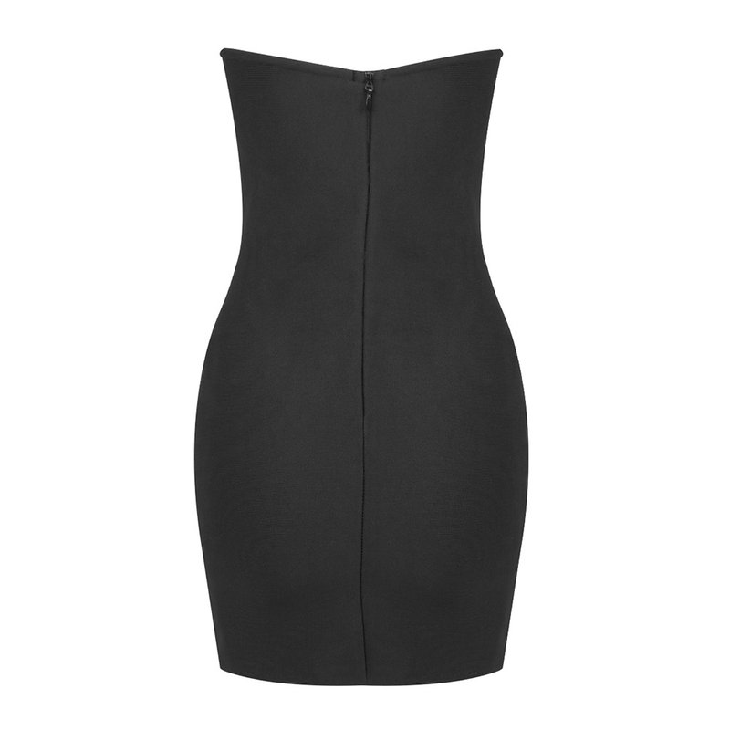 Strapless Heart Cutout Velvet Dress H6409