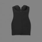 Strapless Heart Cutout Velvet Dress H6409