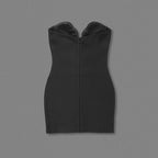 Strapless Heart Cutout Velvet Dress H6409