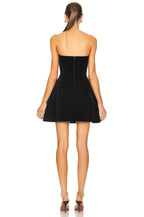 Strapless Heart Embellished Velvet Mini Dress H6011