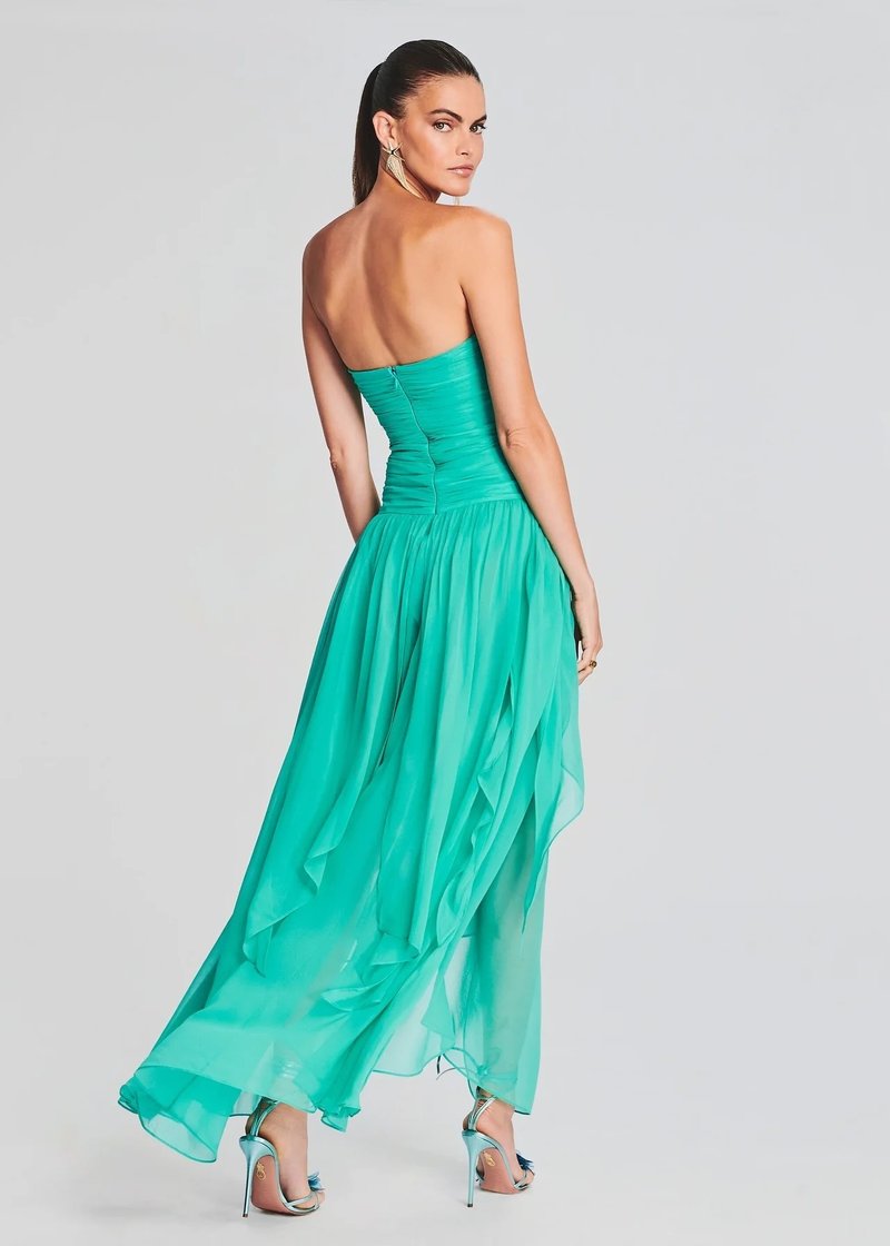 Strapless High Slit Chiffon Gown H6059