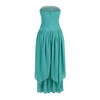 Strapless High Slit Chiffon Gown H6059