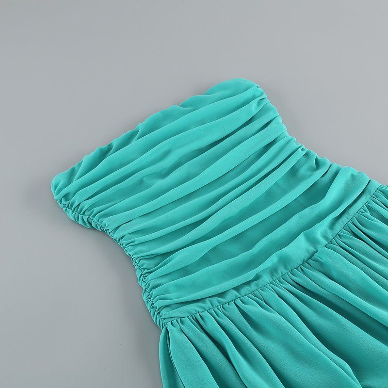 Strapless High Slit Chiffon Gown H6059