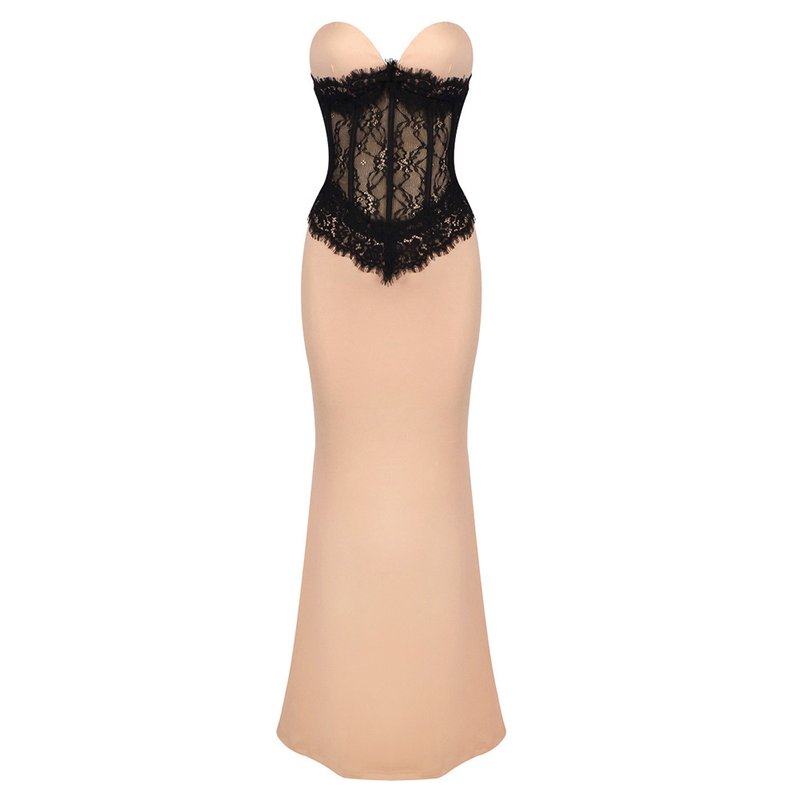 Strapless Lace Corset Gown H6382