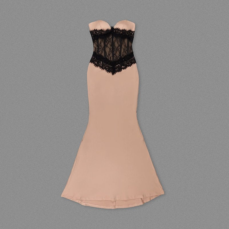 Strapless Lace Corset Gown H6382