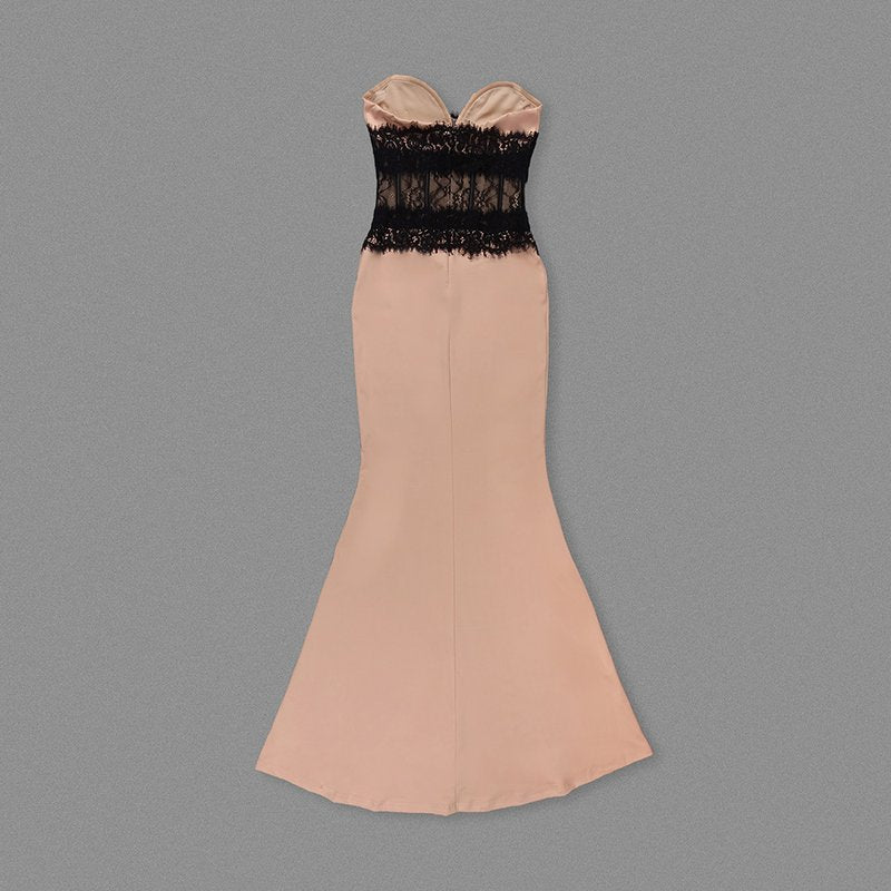 Strapless Lace Corset Gown H6382