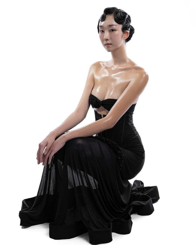 Strapless Lace Corset Gown H6849