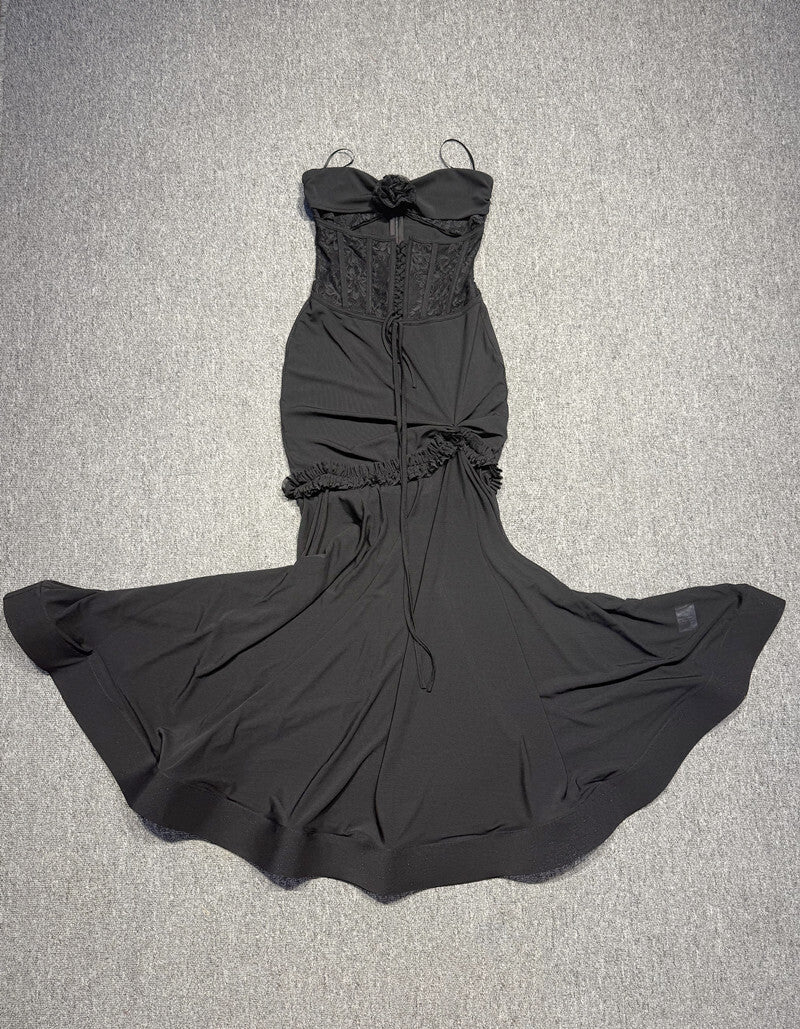 Strapless Lace Corset Gown H6849
