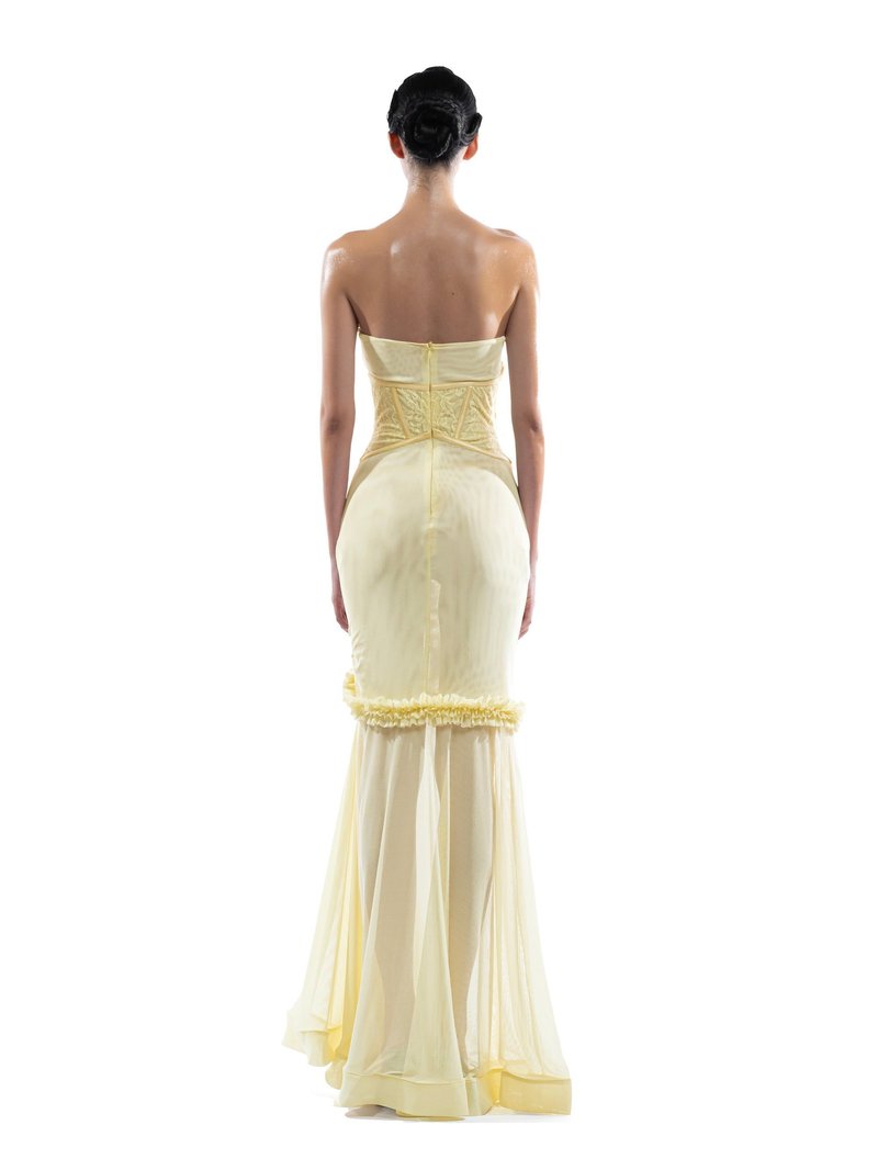 Strapless Lace Corset Gown H6849