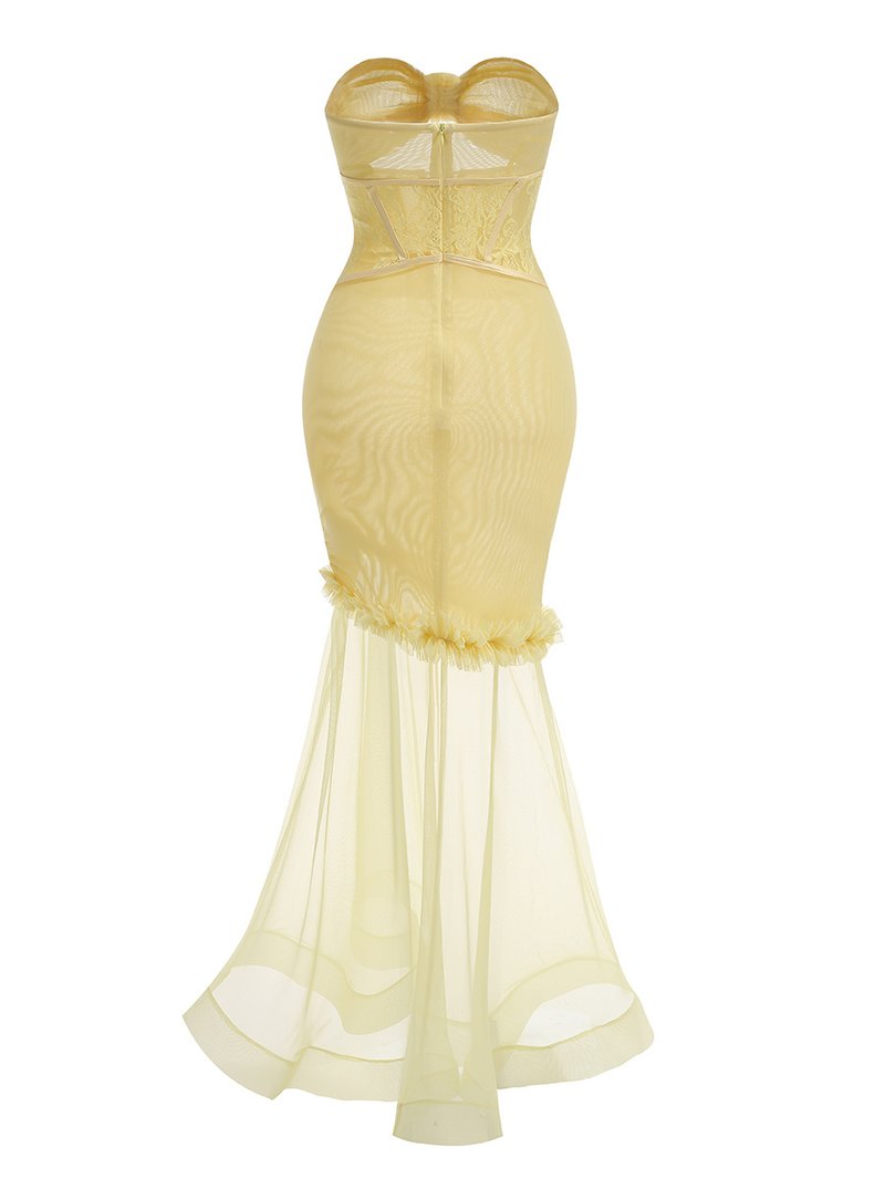 Strapless Lace Corset Gown H6849