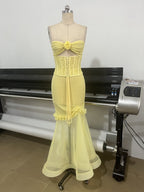 Strapless Lace Corset Gown H6849
