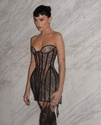 Strapless Lace Corset Gown H7146