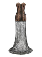 Strapless Lace Corset Gown H7146