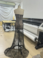 Strapless Lace Corset Gown H7146