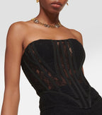 Strapless Lace Corset Maxi Dress H6161