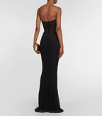 Strapless Lace Corset Maxi Dress H6161