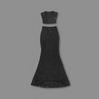Strapless Lace Corset Maxi Dress H6161