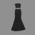 Strapless Lace Corset Maxi Dress H6161