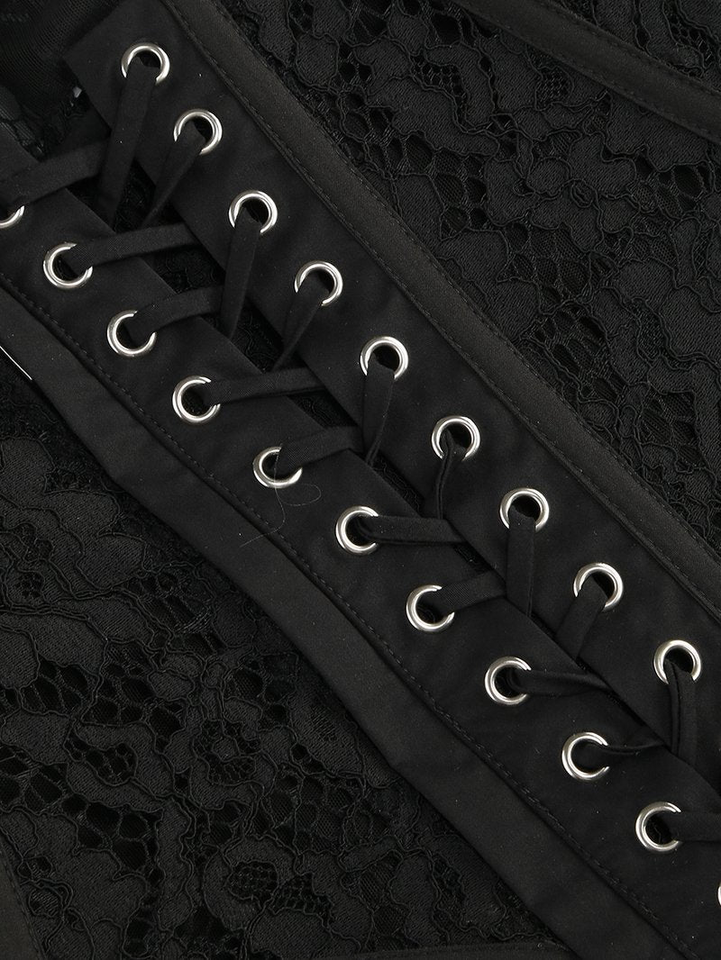 Strapless Lace Corset Maxi Dress H6554