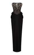 Strapless Lace Corset Maxi Dress H6897