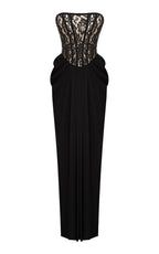 Strapless Lace Corset Maxi Dress H6897